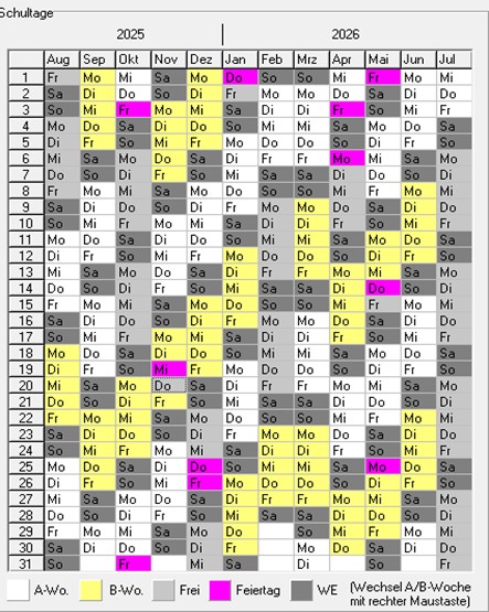 A  und B Wochenverteilung 2025 26